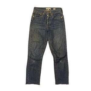 Re/Done Originals Womans Blue High Rise Cropped Jeans